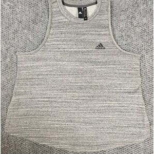 Adidas Women Racer Back Logo Gray Tank‎ Vest Size XL